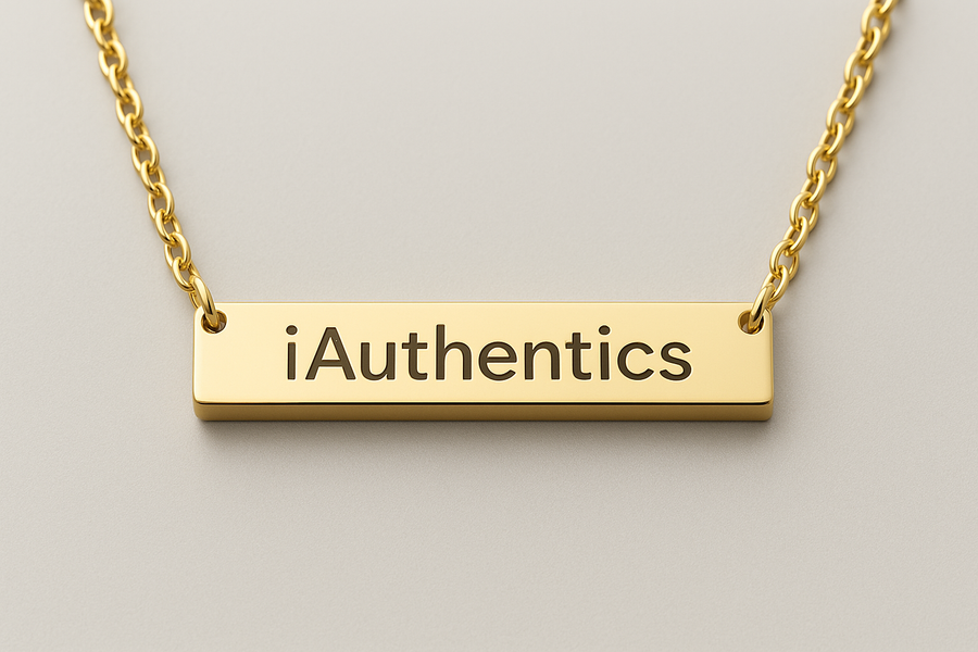 iAuthentics™ Signature Bar Pendant — The Lowercase i Statement Necklace